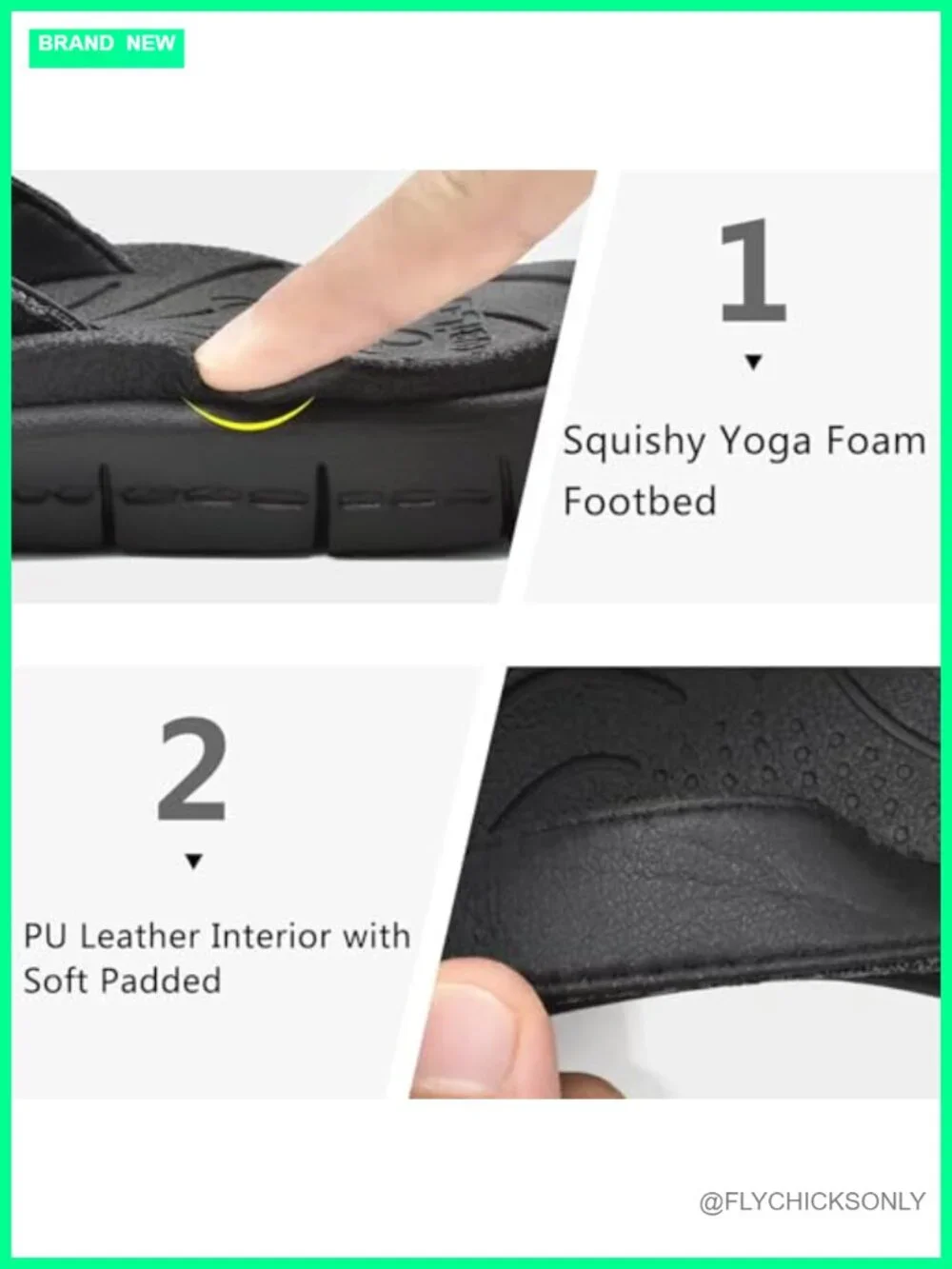 Lightweight Cushion Flip Flops for Women Non-Slip Sport Sandals